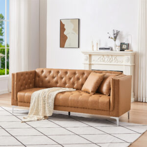 3 Seater Sofa – Camel Leatherette